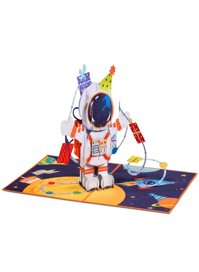 Paper Love 3D Birthday Pop Up Card, Happy Birthday Astronaut, For Adults or Kids - 5"x7" Cover - Includes Envelope and Note Tag - Image 4