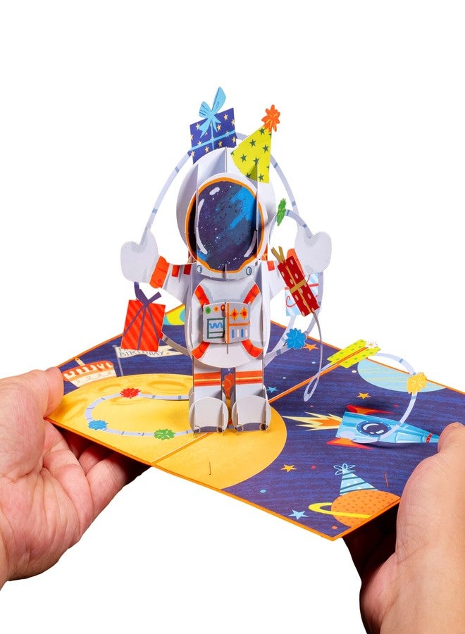 Paper Love 3D Birthday Pop Up Card, Happy Birthday Astronaut, For Adults or Kids - 5"x7" Cover - Includes Envelope and Note Tag - Image 3
