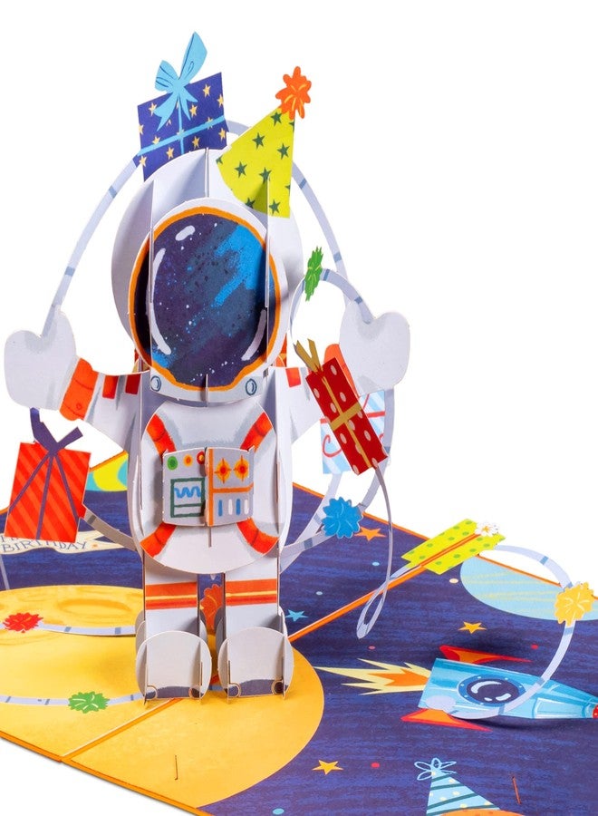 Paper Love 3D Birthday Pop Up Card, Happy Birthday Astronaut, For Adults or Kids - 5"x7" Cover - Includes Envelope and Note Tag - Image 1