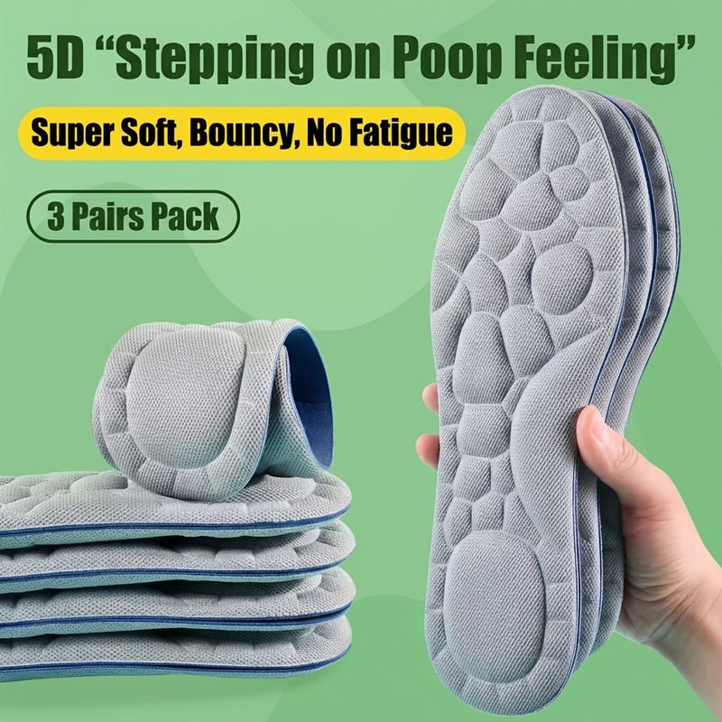 3 Pairs of D Massage Sports Insoles EU41-42 for Basketball Running Football - Image 1