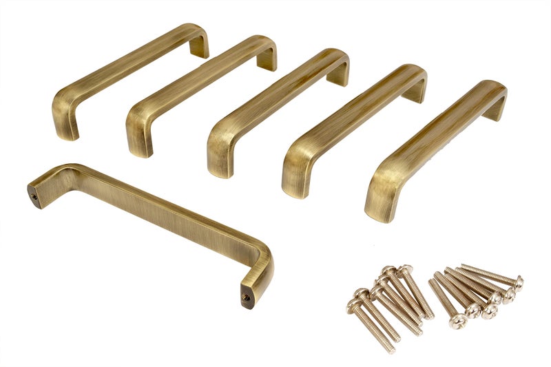 Amar Enterprise Stainless Steel Round-D Shaped Brass Anitque Finish Pull Handle, Kitchen Drawer & Furniture Handle, Wardrobe Handle(6 Inches, Pack of 6,128mm Hole to Hole) - Image 2