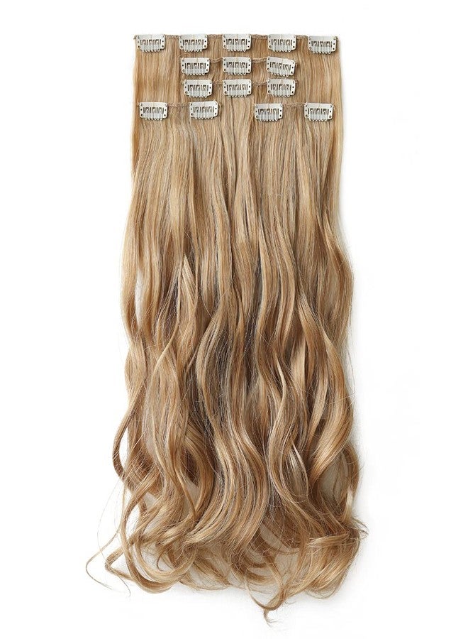 HSPJHTM Clip in Hair Extensions Wave Bleached Mix Blonde 5PCS Hair Extension For Women Halloween 18" Long Wavy Synthetic Hair Pieces Full Head - Image 1