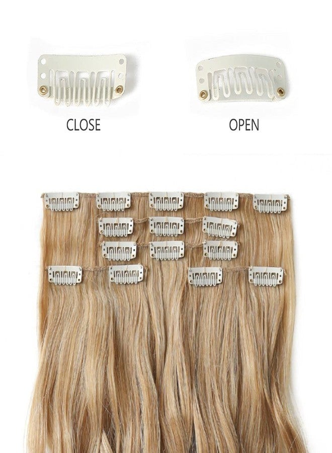 HSPJHTM Clip in Hair Extensions Wave Bleached Mix Blonde 5PCS Hair Extension For Women Halloween 18" Long Wavy Synthetic Hair Pieces Full Head - Image 5