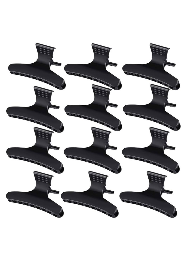 Butterfly Hair Clips for Hairdressers 12 Professional Claw black