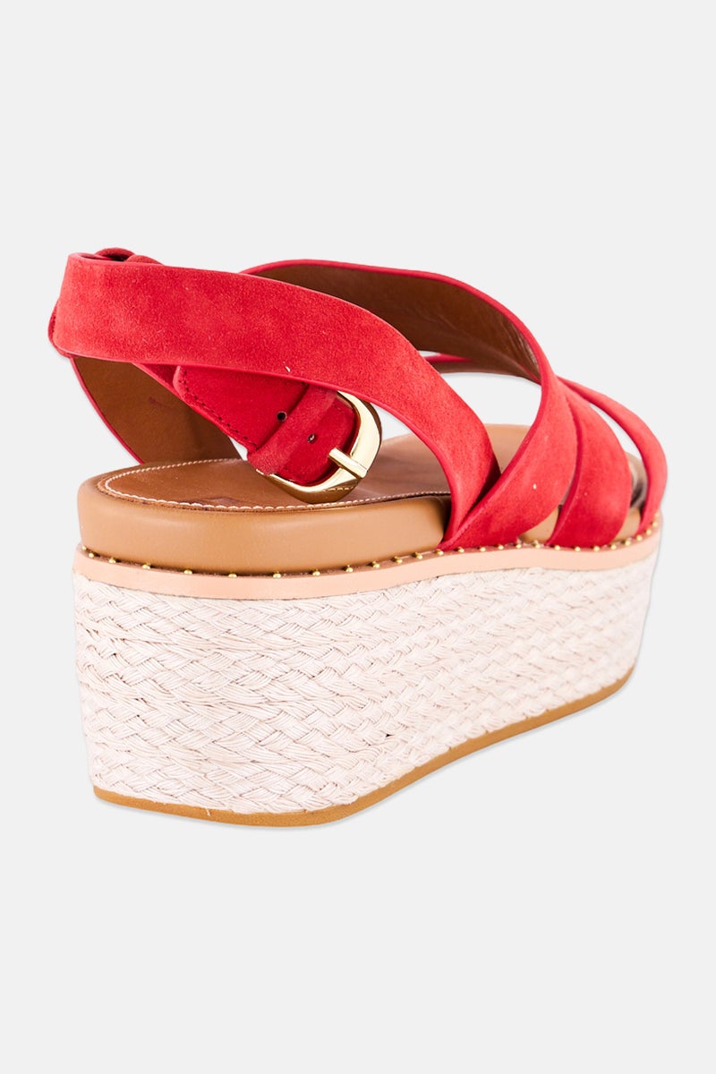 FitFlop Women Eloise Adjustable Buckle Closure Sandals, Red  - Image 3