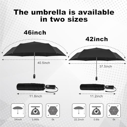 Lejorain Mini Automatic Umbrella for Travel - Flat Compact Folding Umbrella Lightweight Portable Umbrellas for Rain Paraguas - Image 3