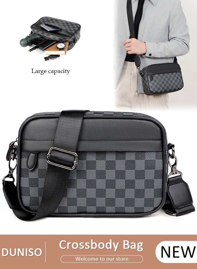 DUNISO Compact Crossbody Bag for Men Waterproof Sling Bag Multipurpose Cross Body Chest Bag Shoulder Bag for Travel Hiking Retro Purse Bag with Detachable Strap - Image 1