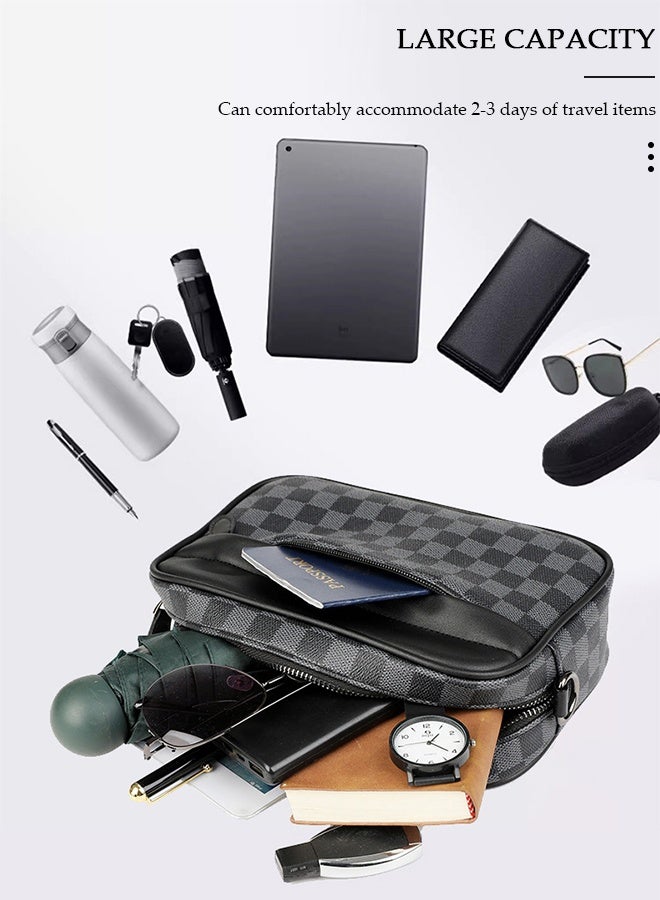 DUNISO Compact Crossbody Bag for Men Waterproof Sling Bag Multipurpose Cross Body Chest Bag Shoulder Bag for Travel Hiking Retro Purse Bag with Detachable Strap - Image 4