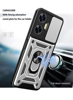 X-level Realme C55 Case Cover Protector Accessories with Camera Len Protection Anti-Scratch Shockproof Anti-Fingerprints Back Cover with 360 Car Mount Magnetic Ring Holder Case Protector  - Image 3