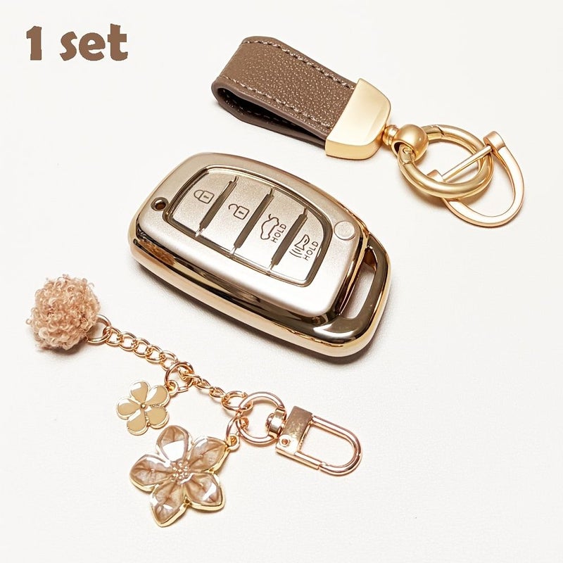 Red TPU Key Fob Cover Full Protection Case for Hyundai 2016 2021 Smart Key - Image 1