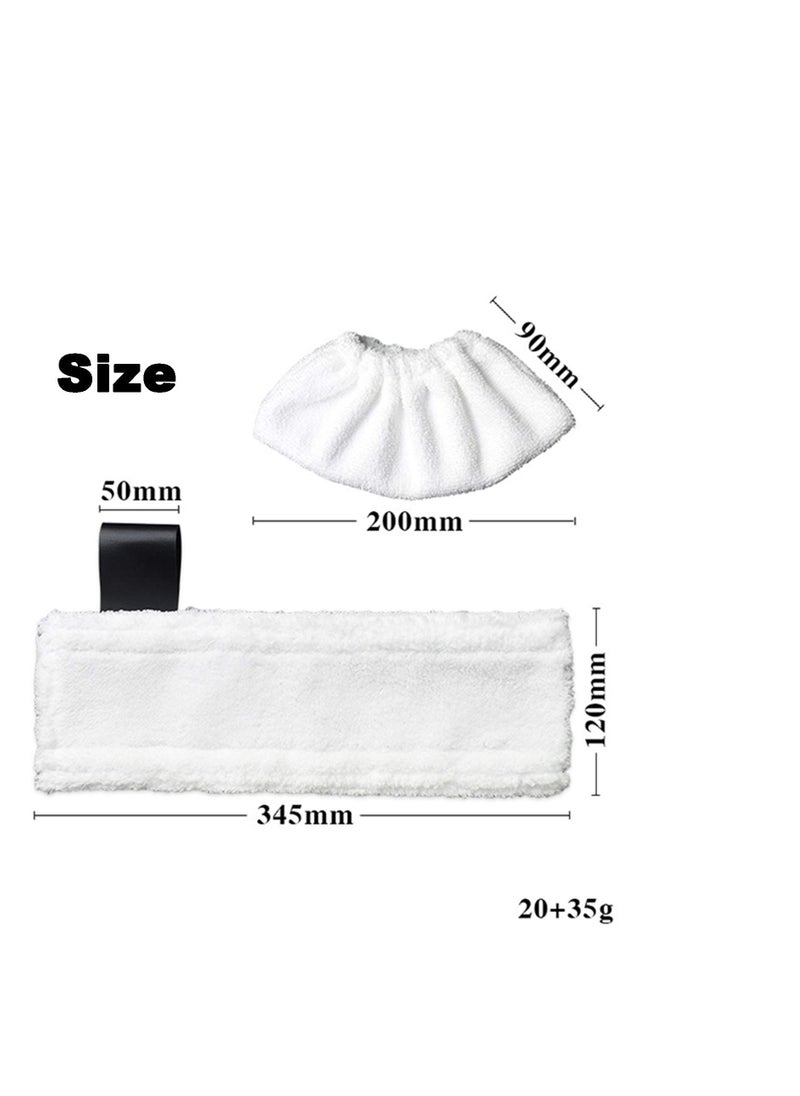 Generic - 2Pcs Replacement Microfibre Mop Cloths with Pads Set Fits for Karcher EasyFix Steam Cleaner SC2 SC3 SC4 SC5 Accessories - Image 1