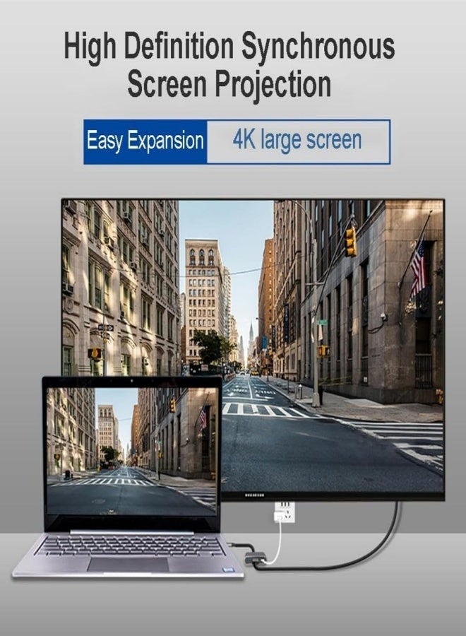 الصفحة الرئيسية محول USB-C إلى HDMI  موزع 3 في 1 من النوع C بدقة 4K/30 هرتز مزود بـ USB 3.0 وشحن PD بقدرة 100 واط  هيكل من الألومنيوم  متوافق مع أجهزة MacBook Pro/Air وGalaxy S8/S9 والمزيد من أجهزة USB-C - Image 3