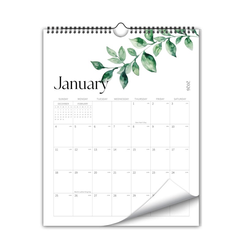 Kamoy Aesthetic Wall Calendar 2026-2027, 18 Month Vertical Calendar from January 2026 - June 2027, 11.5" x 15", Large Spiral Hanging 2026 Calendar With Large Ample Blocks for Writing, for School, Home, Office for Monthly Organizing & Planning - Image 1