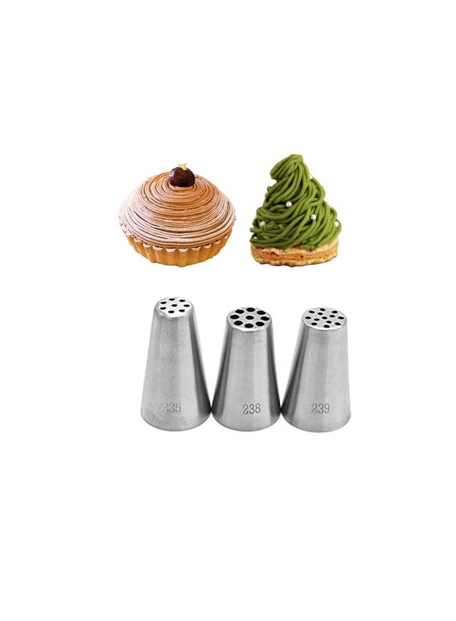Bmaacye Grass Piping Tip Set - 235, 238, 239 Multi-Opening Tips for Hair, Fur, Spaghetti & Cake Decorating - Image 1