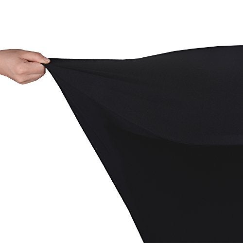 JISEN Cocktail Spandex Fitted Stretchable Elastic Tablecloth 24x43 Inch Black - Image 5