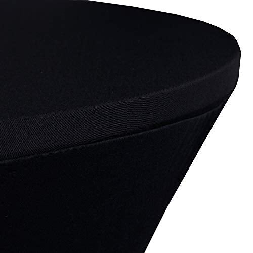 JISEN Cocktail Spandex Fitted Stretchable Elastic Tablecloth 24x43 Inch Black - Image 4