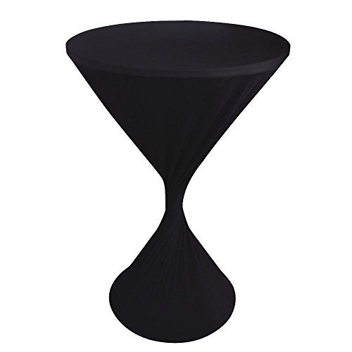JISEN Cocktail Spandex Fitted Stretchable Elastic Tablecloth 24x43 Inch Black - Image 3