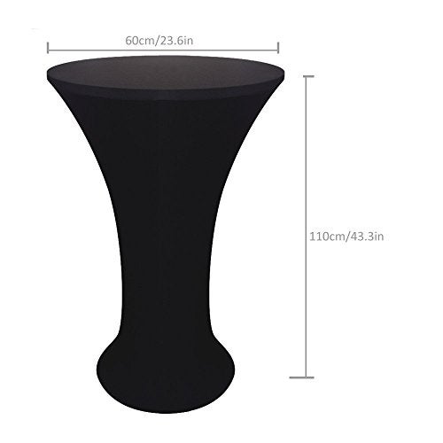 JISEN Cocktail Spandex Fitted Stretchable Elastic Tablecloth 24x43 Inch Black - Image 2