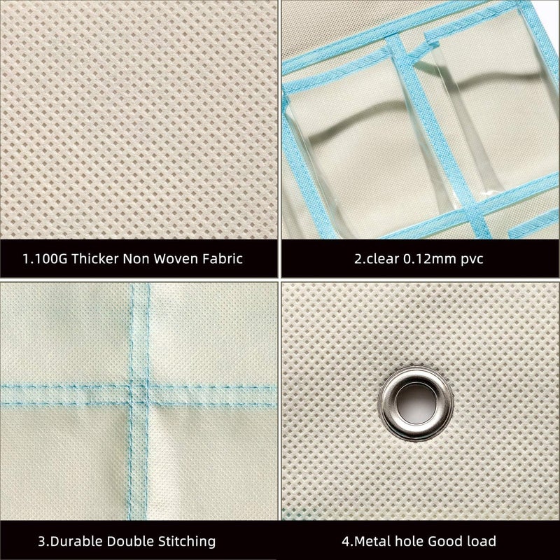 Keepjoy Classroom Pocket Charts for Cell Phone Calculator Holders, Pocket Organizer for Cell phone Jail with 30 Clear Pockets chart Size 33.5 x 24.5 Inch Classroom Pocket Storage (Beige-30pockets) - Image 5