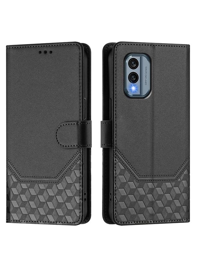 اس-توب جراب لهاتف Nokia X30 5G مصنوع من الجلد بنقش قرص العسل بتقنية RFID - Image 2