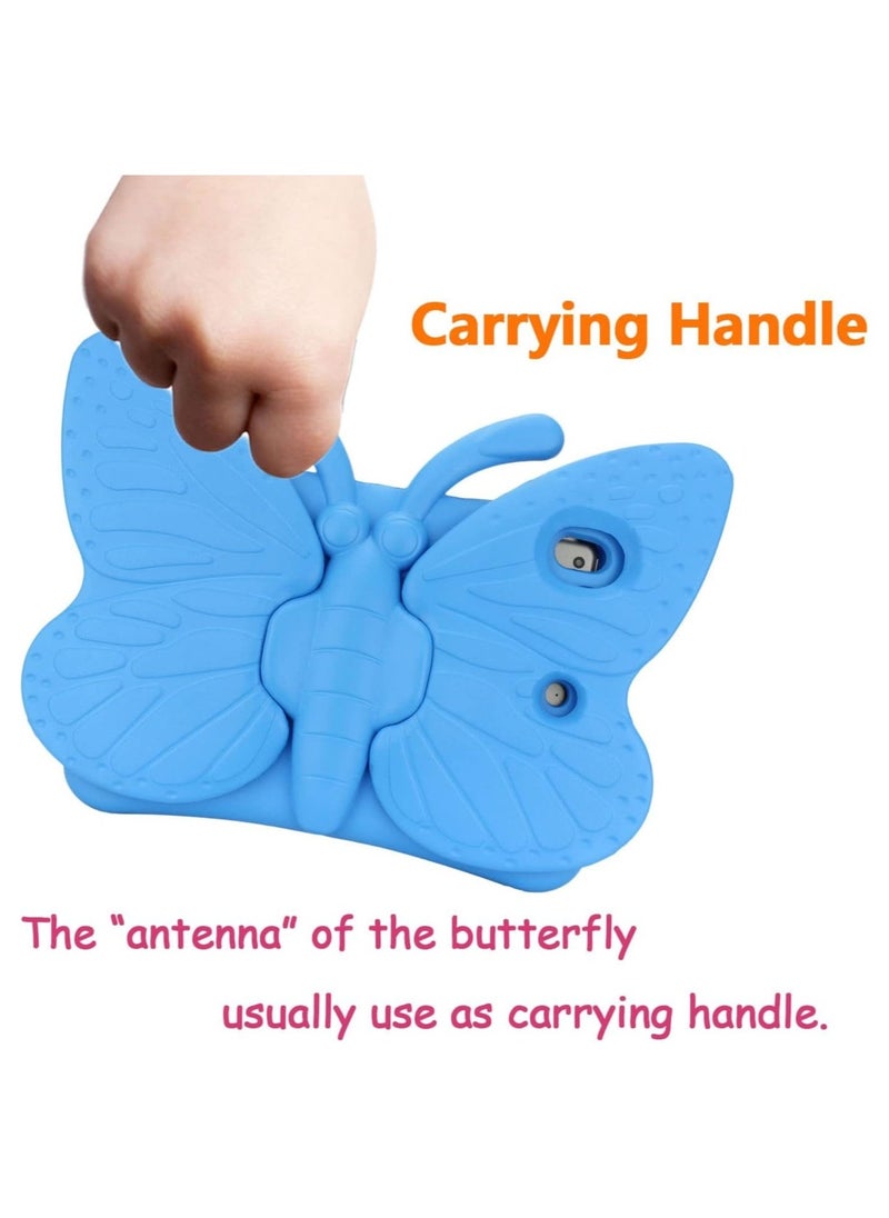 IAF iPad 9th 8th 7th Generation Case Kids Girls, Cute Butterfly Shockproof EVA Foam Super Protection Stand Cover for iPad 2021 2020 2019 10.2" and iPad Air 3 Pro 10.5" - Blue - Image 3