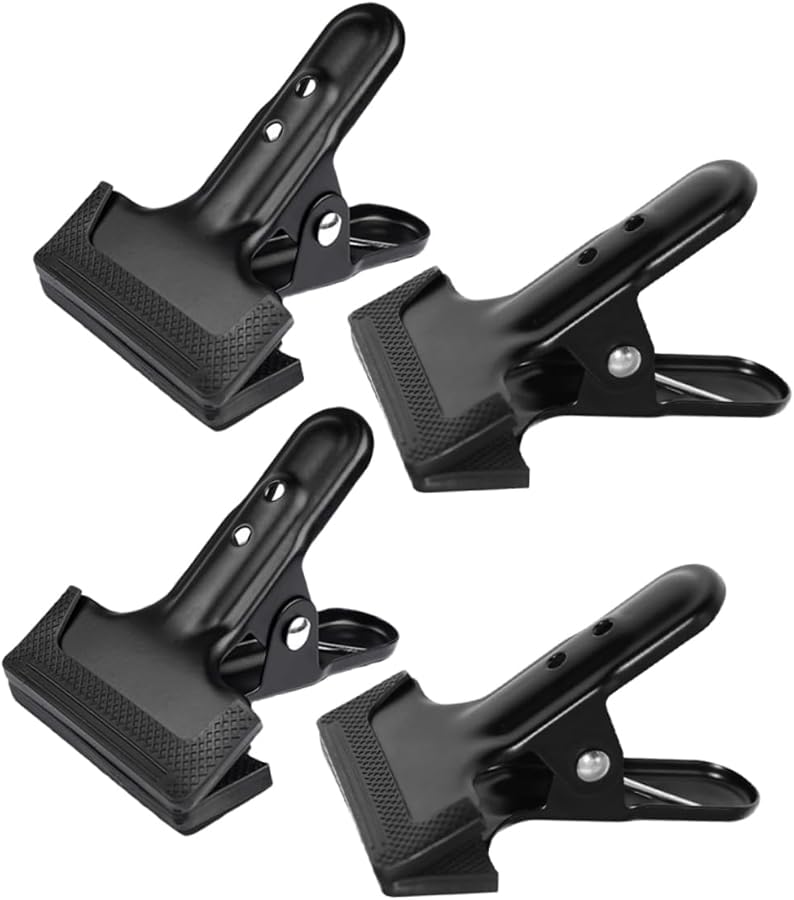 SECFOU 4pcs Heavy Duty Backdrop Clips Cold Rolled Steel for Photography Background Studio Quick Installation - Image 1
