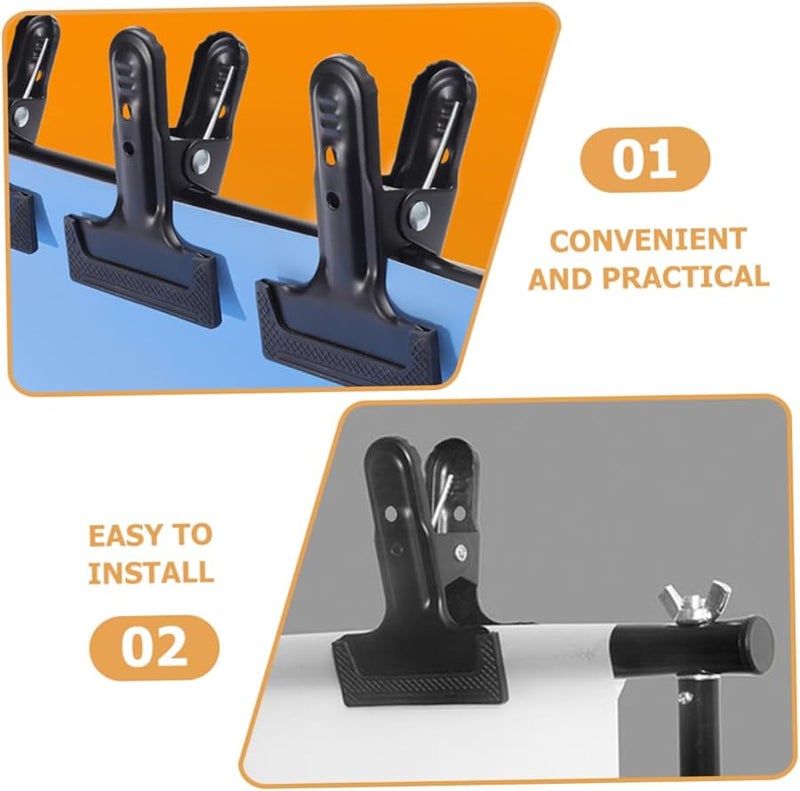 SECFOU 4pcs Heavy Duty Backdrop Clips Cold Rolled Steel for Photography Background Studio Quick Installation - Image 4