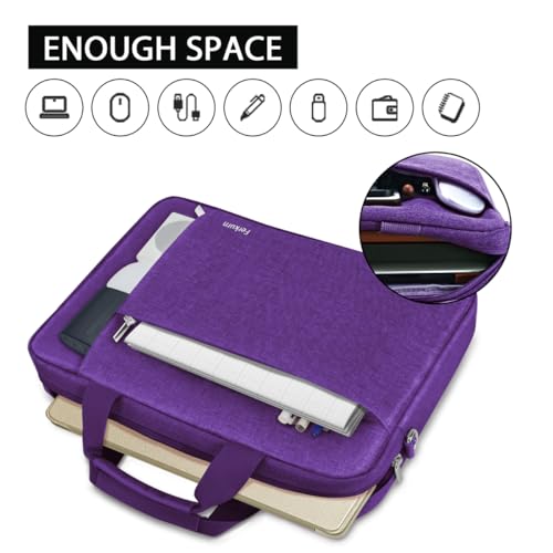 Ferkurn Laptop Bag Case for Women Men Computer Bag Compatible with HP Envy Pavilion Omen/LG Gram/MSI/Dell Inspiron XPS/Lenovo/Acer, Shoulder Strap Carrying Messenger Briefcase, Purple, 17 17.3 Inch - Image 2