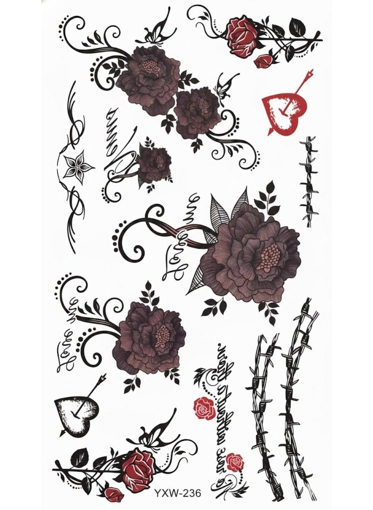 temporary tattoo Colorful rose with beautiful design