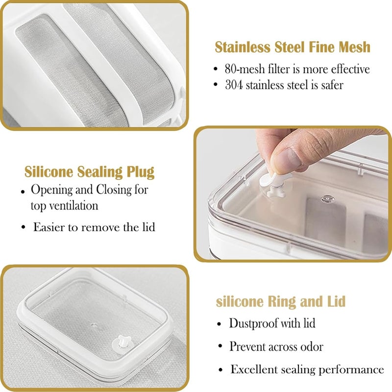MGNLR Greek Yogurt Strainer 1100 ML Cheese Yogurt Maker with Lid Yoghurt Maker Strainer with Fine Mesh Bag Lid for Thick Greek Yogurt Soybean Milk Kefir Berries Soup Fruit Juice Coffee - Image 2