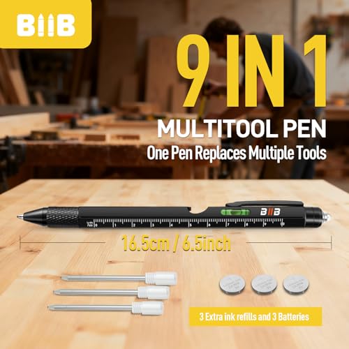 BIIB Gifts for Men, Stocking Stuffers for Men Teens Adults 9 in 1 Multitool Pen, Mens Christmas Gifts for Dad Him Husband, White Elephant Gifts for Adults, Cool Gadgets - Image 3
