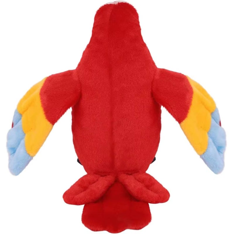 Talking Parrot: 8.66-Inch Red Plush Toy - Repeats Any Language For Fun Language Learning, Waving Wings Boost Interactive Playfulness, Develops Cognitive Communication Imitation Skills For Kids Aged 4- - Image 2