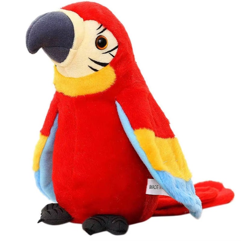 Talking Parrot: 8.66-Inch Red Plush Toy - Repeats Any Language For Fun Language Learning, Waving Wings Boost Interactive Playfulness, Develops Cognitive Communication Imitation Skills For Kids Aged 4- - Image 1
