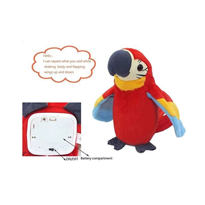 Talking Parrot: 8.66-Inch Red Plush Toy - Repeats Any Language For Fun Language Learning, Waving Wings Boost Interactive Playfulness, Develops Cognitive Communication Imitation Skills For Kids Aged 4- - Image 5