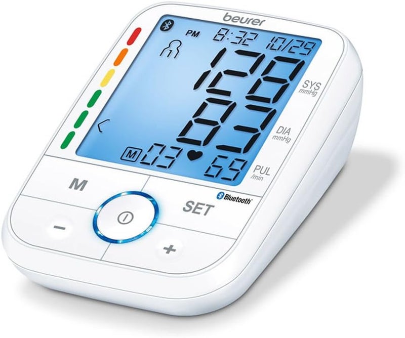 Beurer BM67 Upper Arm Blood Pressure Monitor Large Cuff Automatic  Digital XL LCD Display Bluetooth with App Home Use BP Machine Kit  Patented Technology White