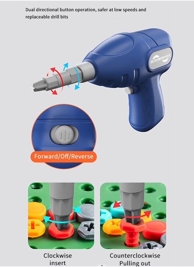 450PCS Children's screwing toolbox toys DIY simulation repair disassembly toolbox Screw disassembly toolbox toy Pretend to be an electric drill screw puzzle set Screw storage box toys Suitable for c  - Image 4