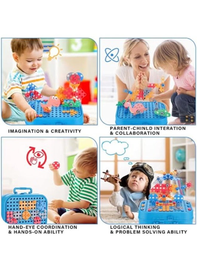 450PCS Children's screwing toolbox toys DIY simulation repair disassembly toolbox Screw disassembly toolbox toy Pretend to be an electric drill screw puzzle set Screw storage box toys Suitable for c