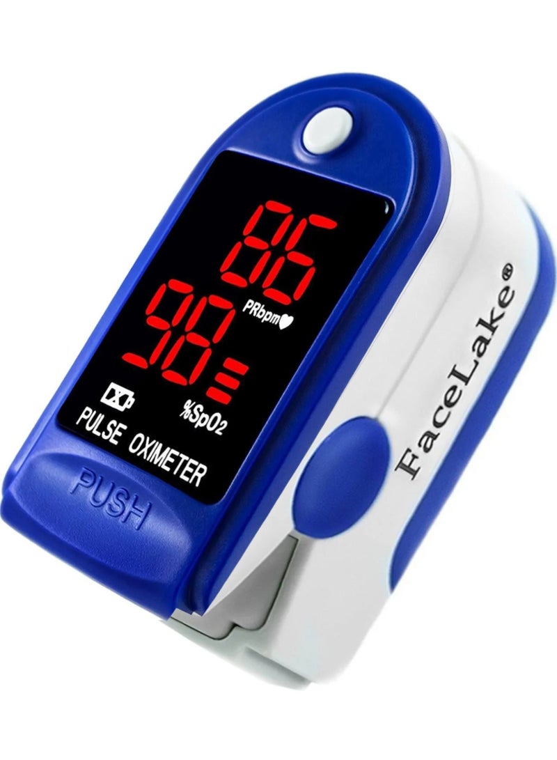 FaceLake Â® FL400 Pulse Oximeter Fingertip with Carrying Case, Batteries, Lanyard, and Warranty (Blue)