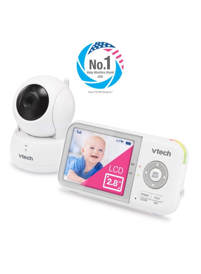 VTech VM923 Baby Monitor, 2.8â€ Screen, Pan-Tilt-Zoom, 1000ft Long Range, Night Vision, 2-Way Audio, Temperature Sensor, Lullabies, Secure Transmission No WiFi - Image 3