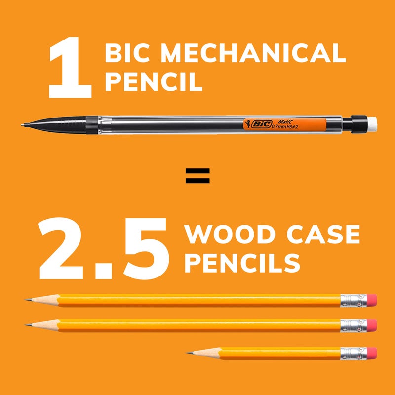 BIC Xtra-Smooth Mechanical Pencils with Erasers, Medium Point (0.7mm), 10-Count Pack, Bulk Mechanical Pencils for School or Office Supplies - Image 4