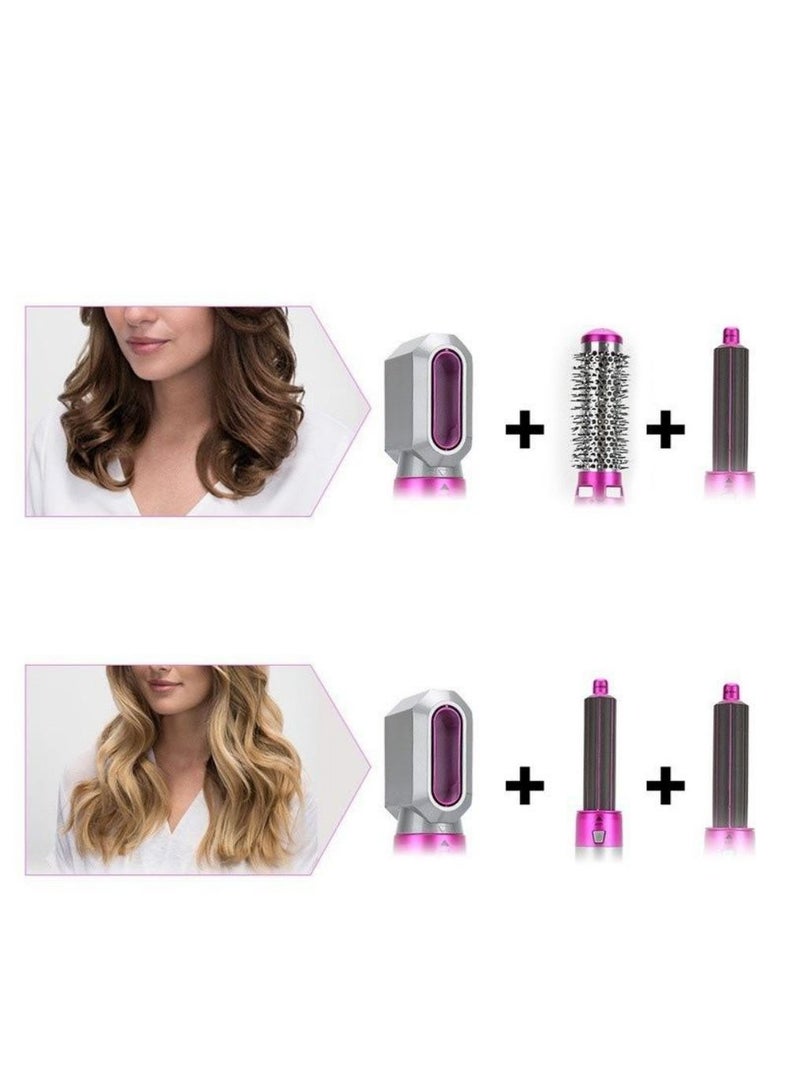 ADVcer 5 in 1 One Step Hair Dryer Straightener Styler Set Grey/Pink - Image 2
