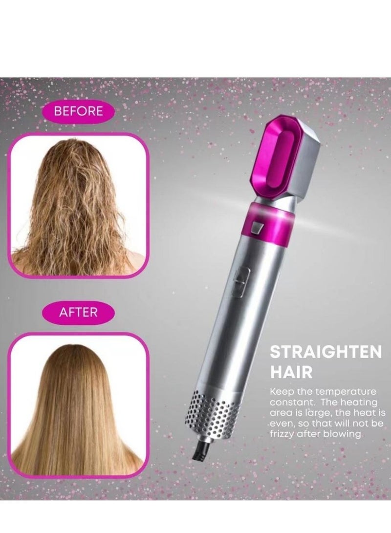 ADVcer 5 in 1 One Step Hair Dryer Straightener Styler Set Grey/Pink - Image 4