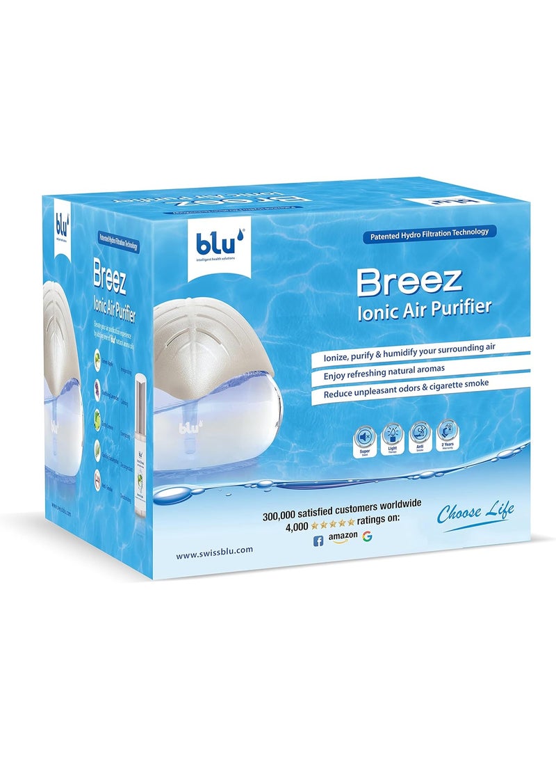 blu Breez Ionic Air Purifier- Removes Airborne Viruses, Allergens & Odors/Therapeutic Aromatherapy - Suitable for 60m2 areas - Image 1