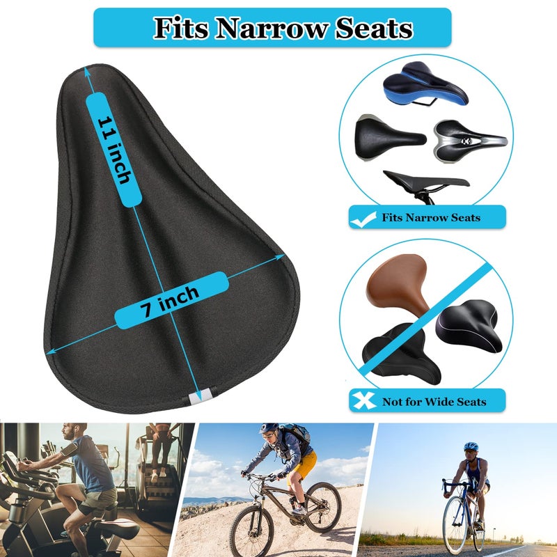 Geronmine Gel Bike Seat Cover Padded for Bicycle Saddle for Women & Men, Most Comfortable Seat Cushion Cover, Soft for Spin Indoor Outdoor Cycling Class Mountain Stationary Bikes - Image 3