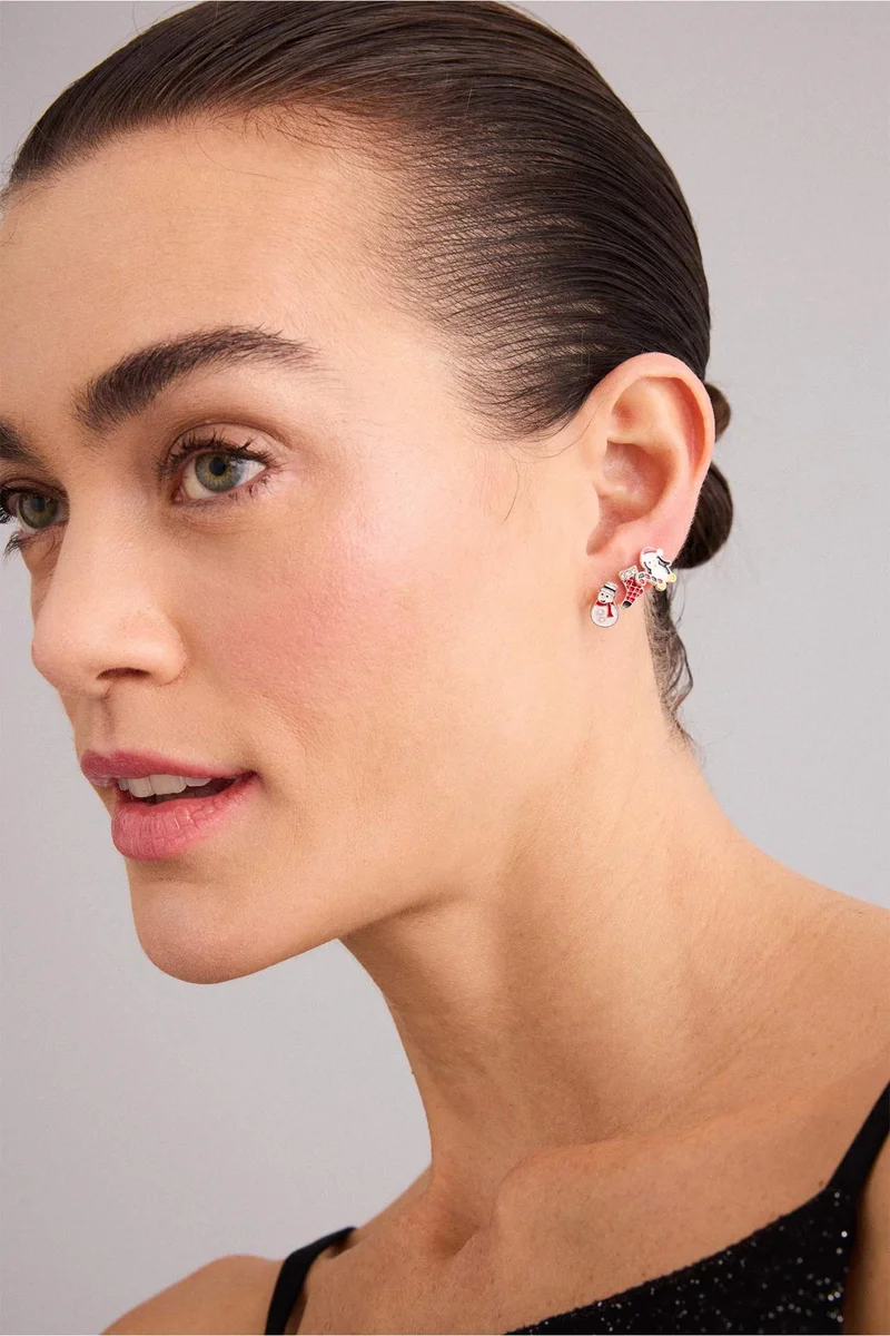 Woman 6 Piece Christmas Themed Earrings