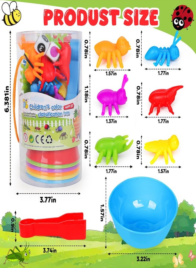 kizh Counting Insects Matching Toys with Sorting Bowls and Games Dice Montessori Preschool Educational Activities Learning Color Sorting Fine Motor Skills Sensory Toys Birthday Gifts for 3 4 5 Year Old - Image 5