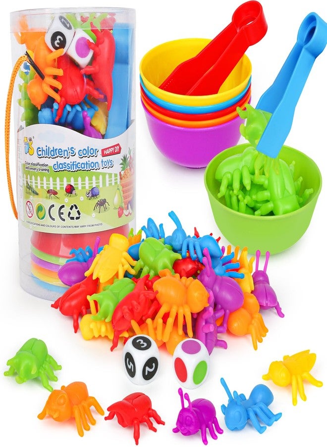 kizh Counting Insects Matching Toys with Sorting Bowls and Games Dice Montessori Preschool Educational Activities Learning Color Sorting Fine Motor Skills Sensory Toys Birthday Gifts for 3 4 5 Year Old - Image 1