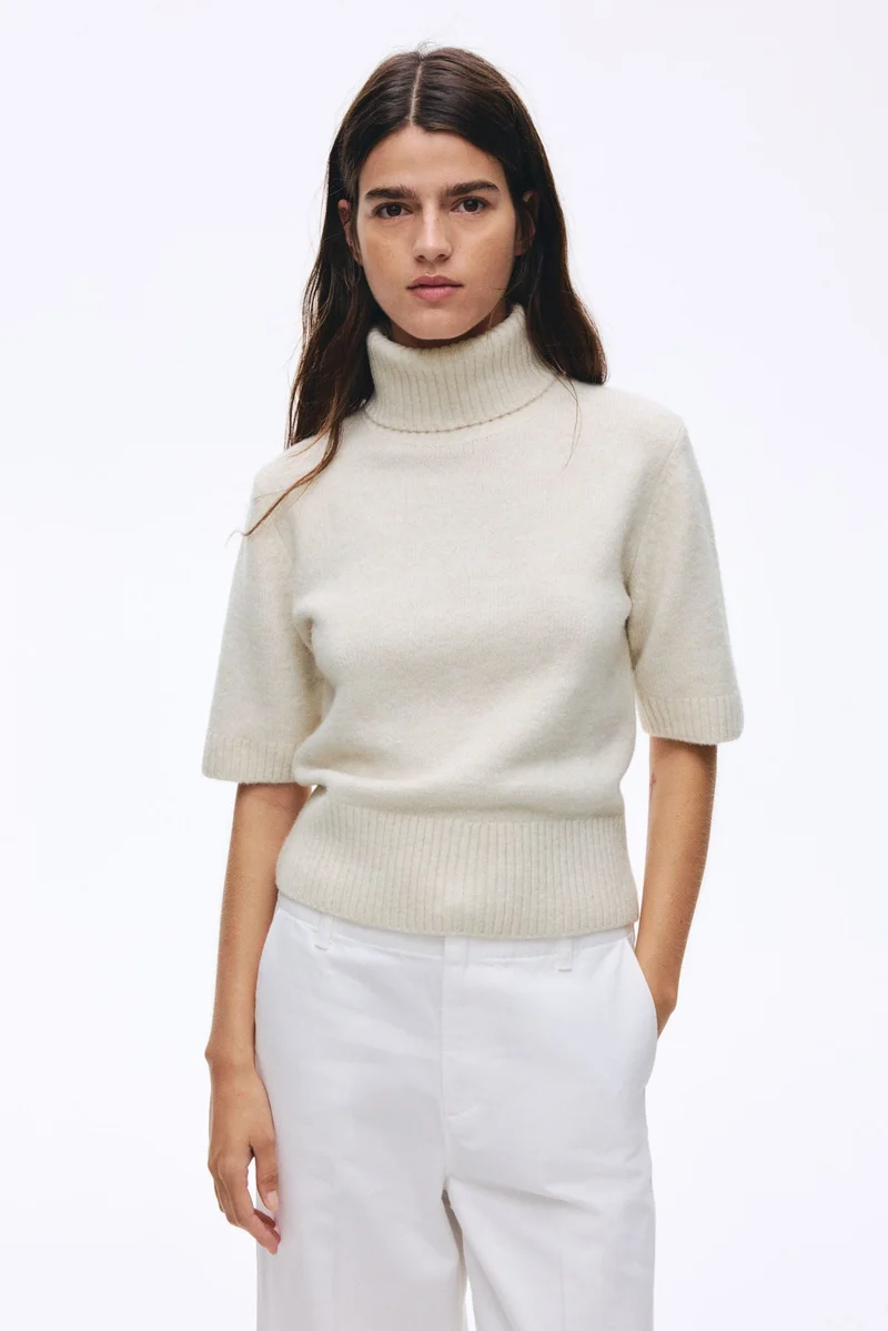 H&M Knitted polo-neck top
