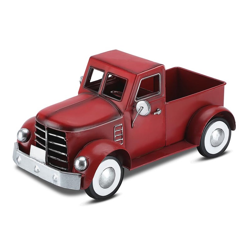 Addbliss Addbliss Red Truck Farmhouse Table Decor Farm Metal Car Trucks Basket for Indoor and Outdoor Vintage Pickup Desktop Storage Decorative Home Christmas Decorations 
