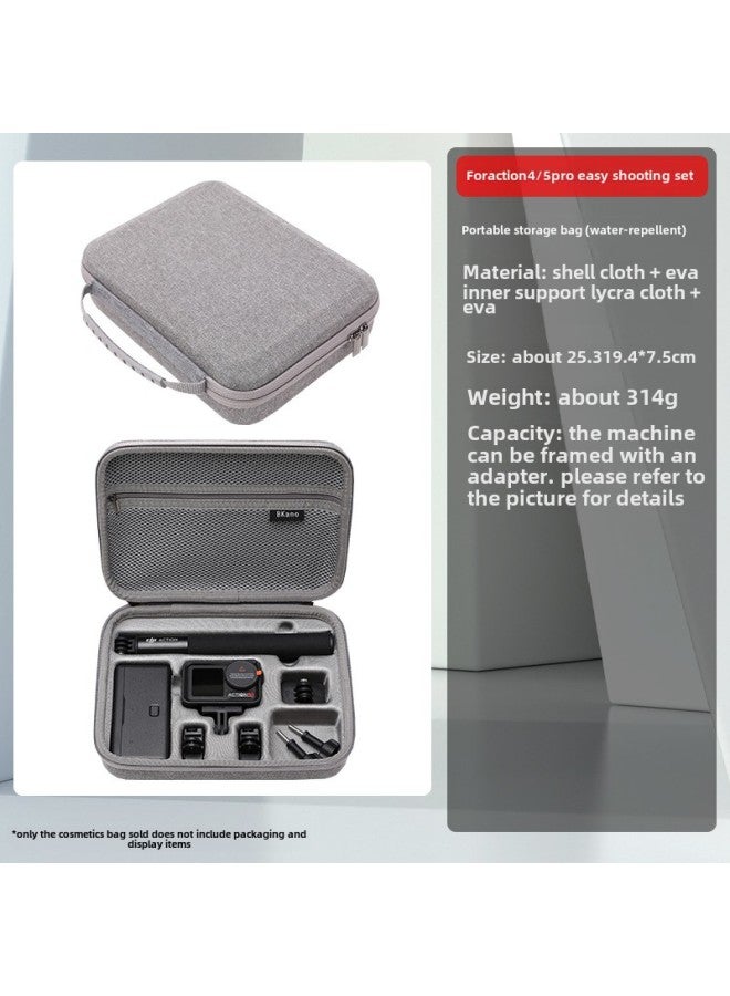 BKANO Suitable For DJI ACTION 5PRO Storage Bag Free Shooting Set Bag Storage Box Hard Shell Handbag-Color:Action4/5pro Smooth Shooting Set Portable Storage Bag-Size:25.3*19.4*7.5cm  - Image 1